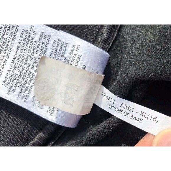 ADIDAS Girls XL 16 Black 3-Stripes Jacket Zip-up Tricot Track Gym Sports AP4472 - Picture 8 of 8